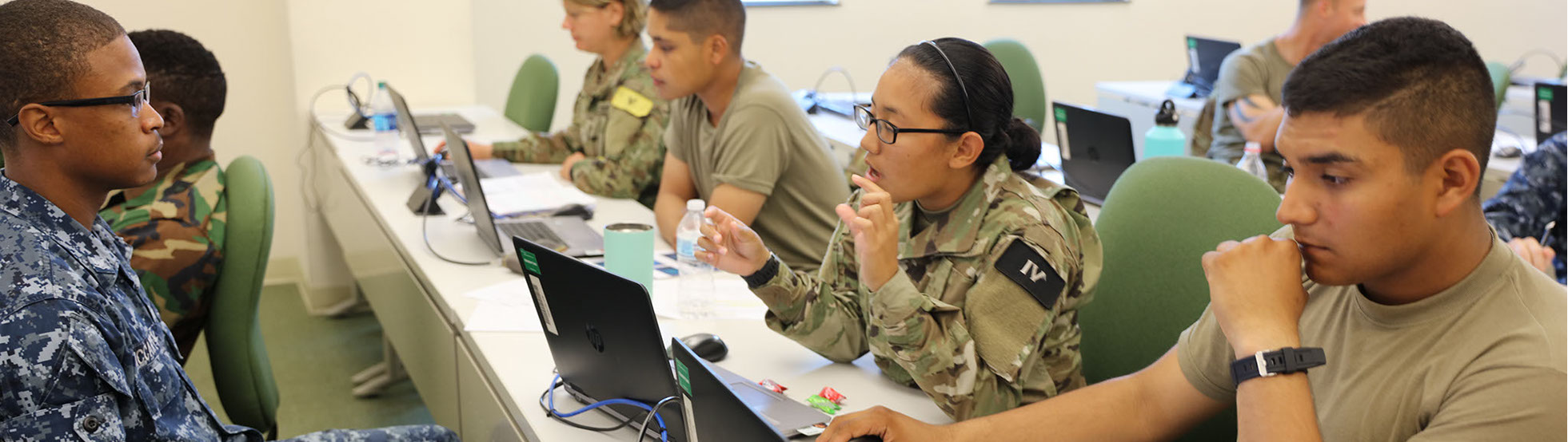 USU uniformed students in class